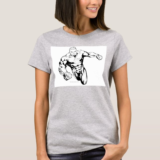 Camiseta Estilo de cómic - Linterna verde, negro y blanco (Anverso)