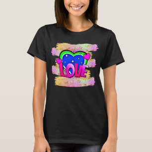 Camiseta Estilo de comic Pop Art Retro Azul Amor rosa Verde