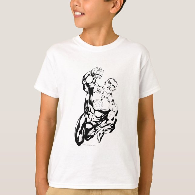 Camiseta Estilo de cómic - Volando hacia arriba, negro y bl (Anverso)
