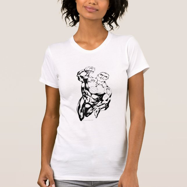 Camiseta Estilo de cómic - Volando hacia arriba, negro y bl (Anverso)