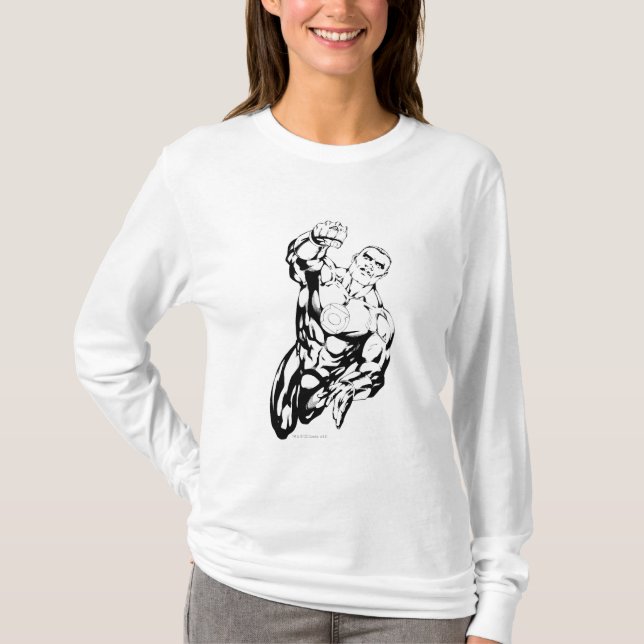 Camiseta Estilo de cómic - Volando hacia arriba, negro y bl (Anverso)