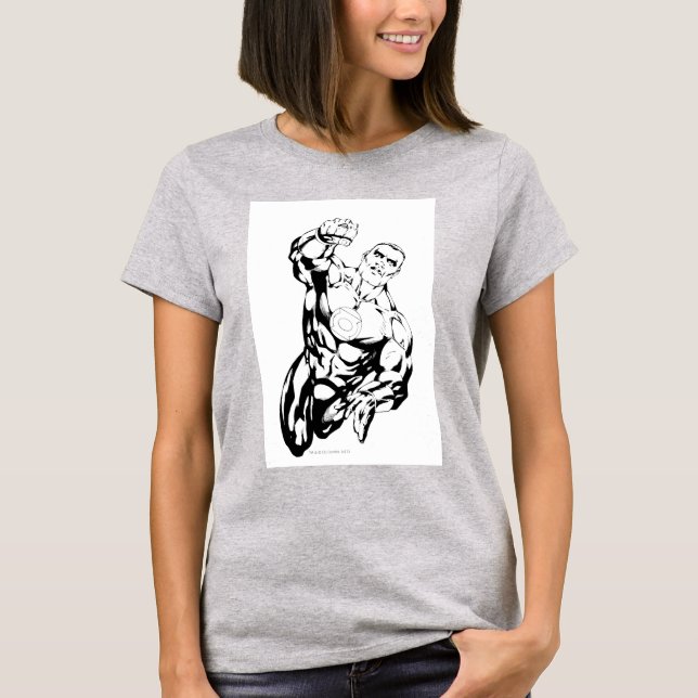 Camiseta Estilo de cómic - Volando hacia arriba, negro y bl (Anverso)