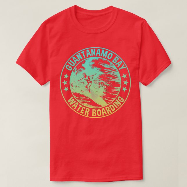 Camiseta Estilo de degradado retro de la bahía de Guantánam (Diseño del anverso)