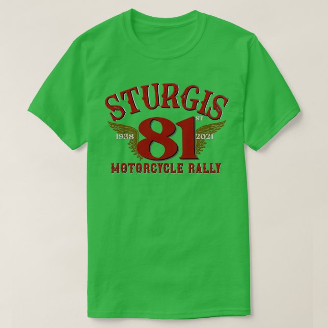 Camiseta Estilo de época 81ª motocicleta Sturgis Dakota del (Diseño del anverso)