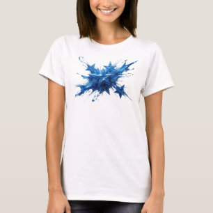 Camiseta Estilo de Estrellas Abstractas Azules Vibrantes De