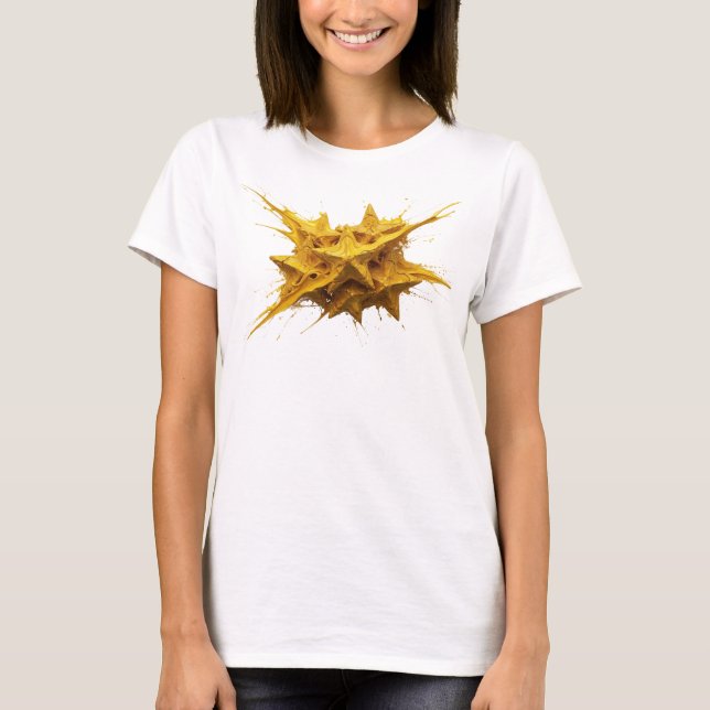 Camiseta Estilo de estrellas abstractas de oro moderno (Anverso)