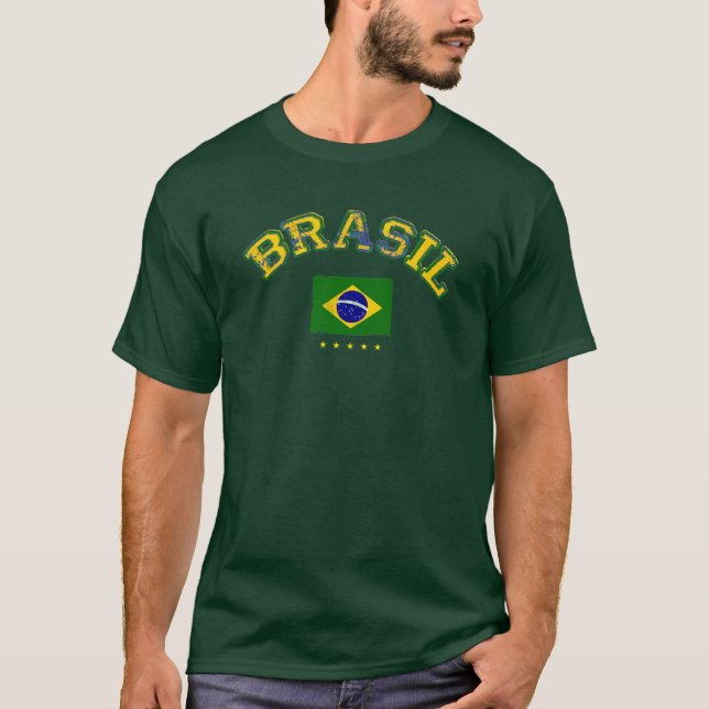 Camiseta Estilo de fútbol de la bandera de Brasil (Anverso)