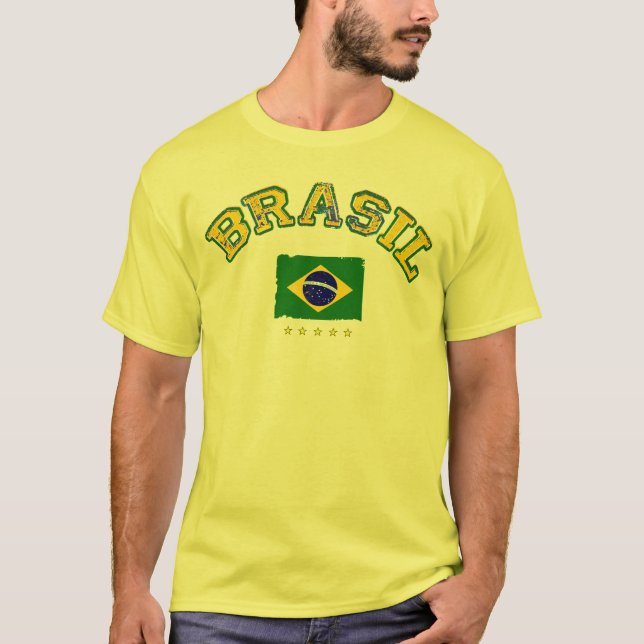 Camiseta Estilo de fútbol de la bandera de Brasil (Anverso)