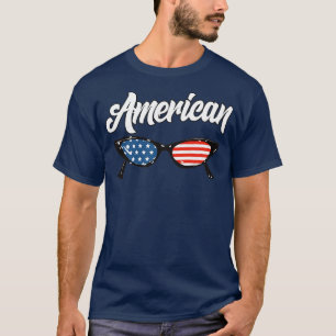 Camiseta Estilo de gafas de sol de la bandera estadounidens