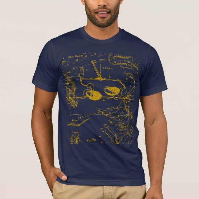 Camiseta Estilo de grabado Libra Constellation Hevelius 169 (Anverso)