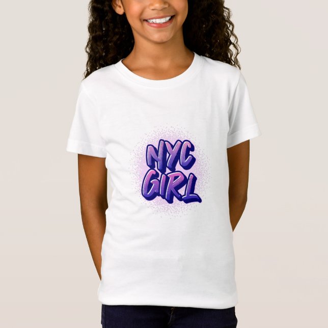 Camiseta Estilo de graffiti Chica de NYC (Anverso)