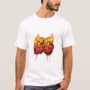 Camiseta 🔥 Estilo de grafiti 'GG' en llamas