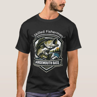 Camiseta Estilo de insignia personalizada de pesca de lubin