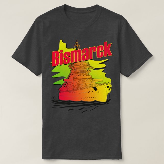 Camiseta Estilo de la banda Bismarck Synthwave (Diseño del anverso)