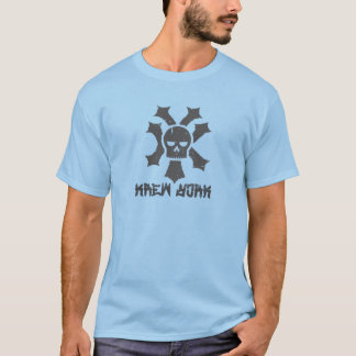 CAMISETA ESTILO DE LA CALLE KREW YORK - GRUNGE SKULL - GRIS