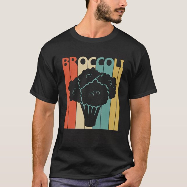 Camiseta Estilo de la cosecha Cute Broccoli Vegetable (Anverso)