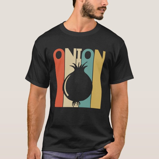 Camiseta Estilo de la cosecha Cute Onion Vegetable (Anverso)
