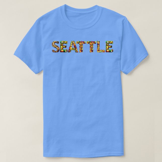 Camiseta Estilo de la fruta de la ciudad de Seattle (Diseño del anverso)