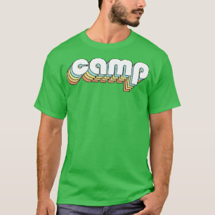 Camiseta Estilo de la tipografía arcoiris del Camp Retro