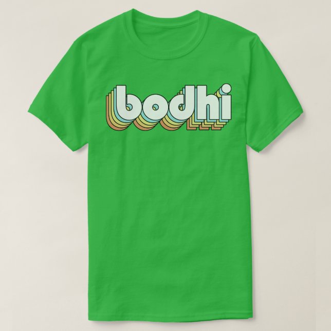 Camiseta Estilo de la tipografía arcoiris retro bodhi (Diseño del anverso)