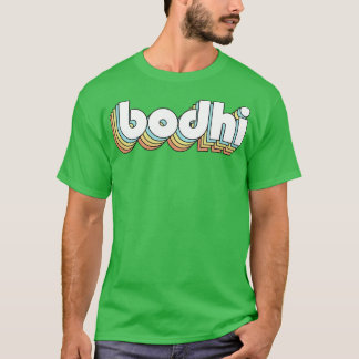 Camiseta Estilo de la tipografía arcoiris retro bodhi