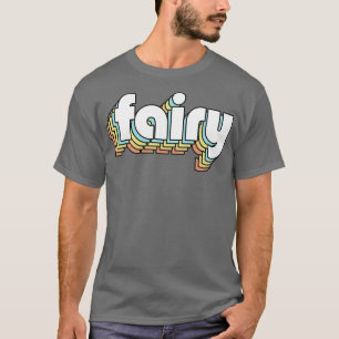 Camiseta Estilo de la tipografía arcoiris retro de hadas