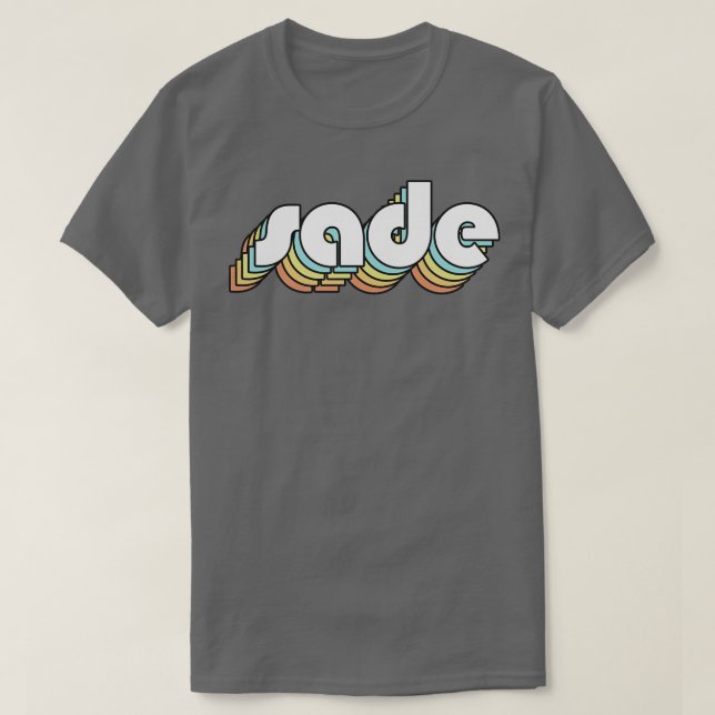Camiseta Estilo de la tipografía arcoiris retro sade (Diseño del anverso)