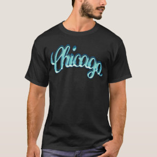 Camiseta Estilo de las letras azules de Guay de Chicago