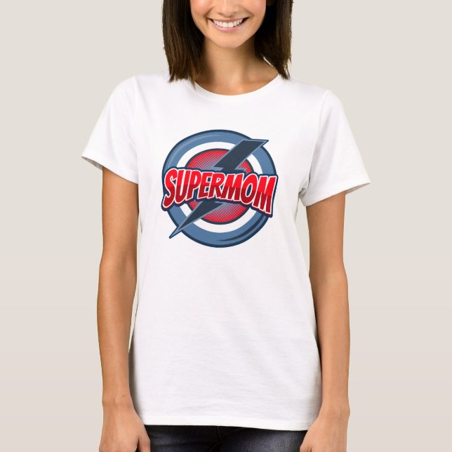 Camiseta Estilo de logotipo retro de supermamá (Anverso)