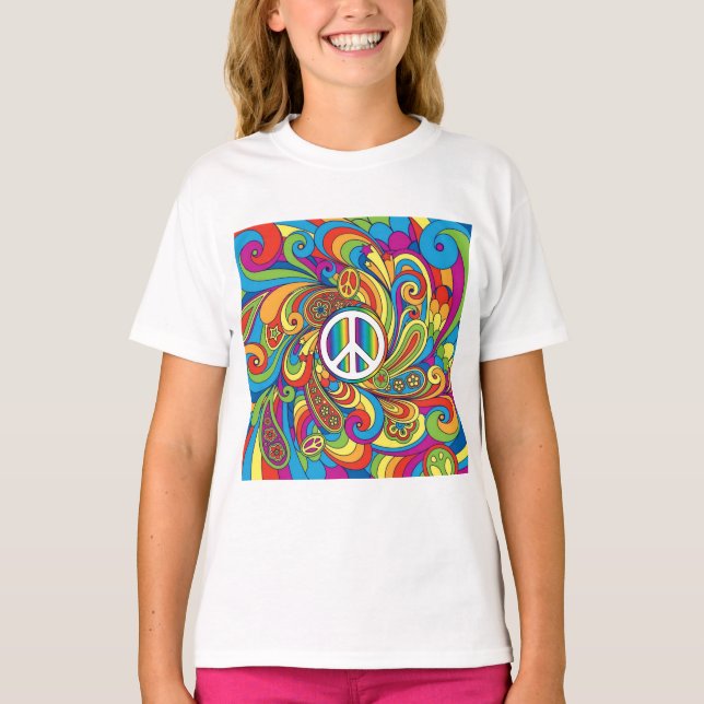 Camiseta Estilo de los 60 de la paz (Anverso)