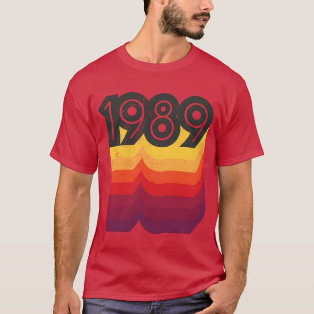 Camiseta Estilo de los 80 33 cumpleaños 1989 divertido (Anverso)
