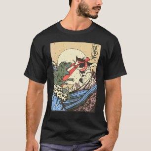Camiseta Estilo de lucha de Kaiju japonés Gato contra monst