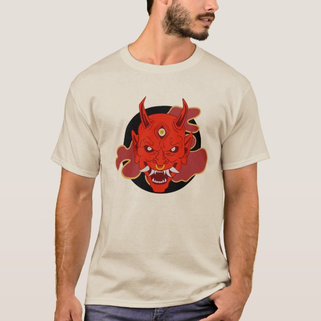 Camiseta Estilo de máscara de Hannya japonesa tradicional (Anverso)
