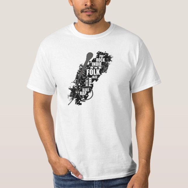 Camiseta Estilo de micrófono y música T-Shirt (Anverso)
