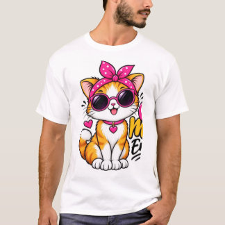 Camiseta Estilo de mirada Gato