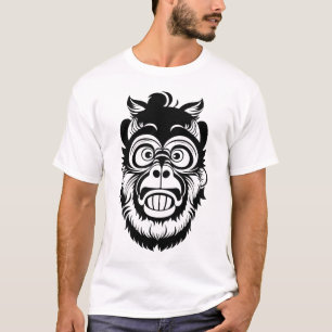 Camiseta Estilo de mono gracioso en blanco y negro