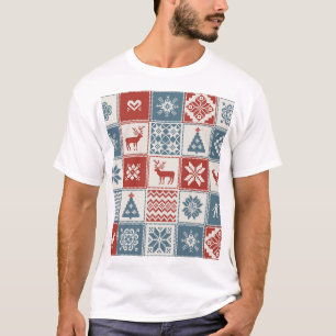 Camiseta Estilo de mosaico: Navidades Patrón Ornamental