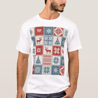 Camiseta Estilo de mosaico: Navidades Patrón Ornamental