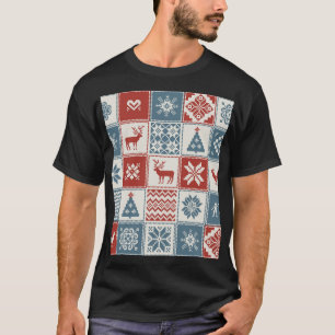 Camiseta Estilo de mosaico: Navidades Patrón Ornamental