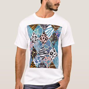 Camiseta Estilo de mosaico, patrón de coloración de acuarel