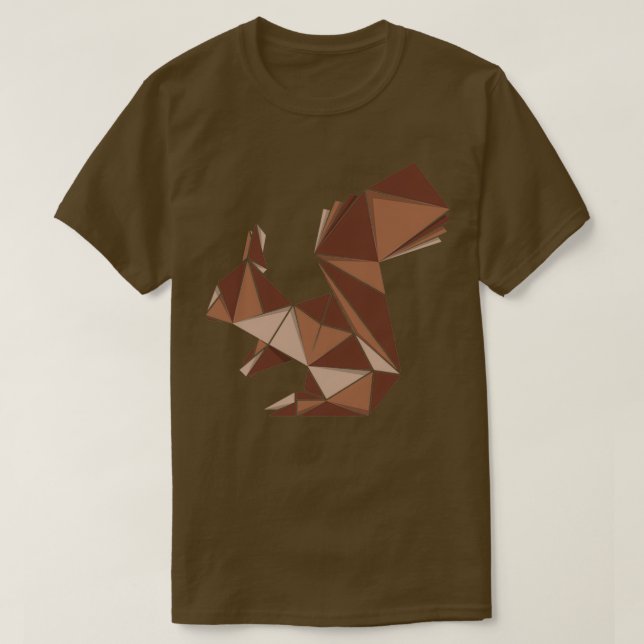 Camiseta Estilo de origami de ardilla 1 (Diseño del anverso)