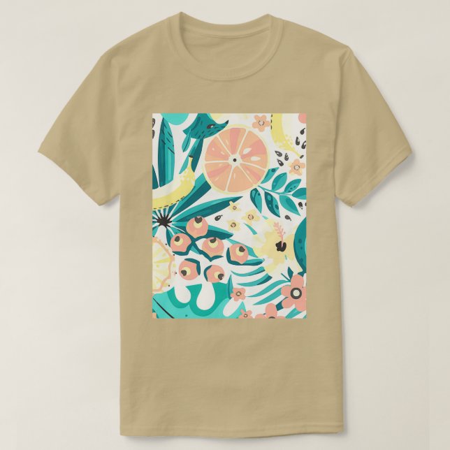 Camiseta Estilo de patrón exótico de aguacate (Diseño del anverso)