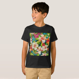 Camiseta Estilo de pintura al óleo floral tropical
