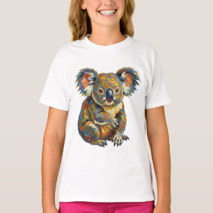 Camiseta Estilo de pintura al óleo vibrante Koala impasto c