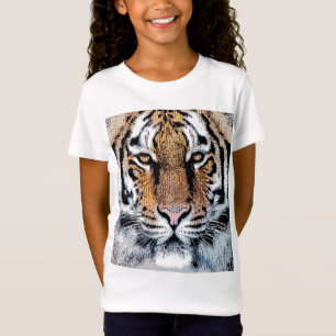 Camiseta Estilo de prensa gráfico de retrato de tigres salv