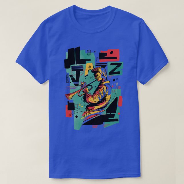 Camiseta Estilo de resumen de música jazz  (Diseño del anverso)