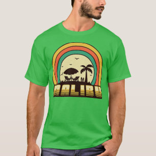 Camiseta Estilo de sol retro de la playa de Malibu