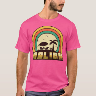 Camiseta Estilo de sol retro de la playa de Malibu