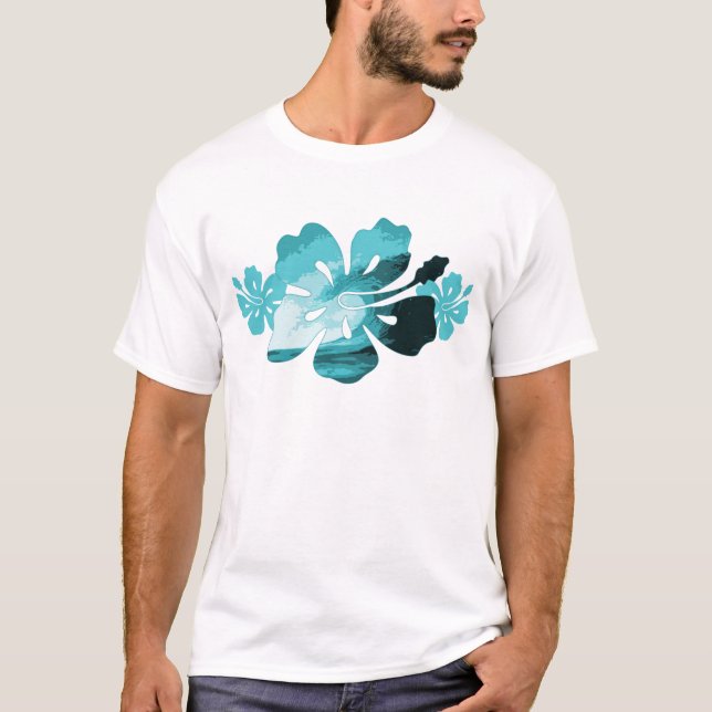 Camiseta Estilo de surf hibiscus (Anverso)