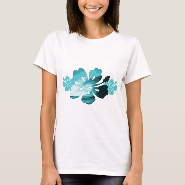 Camiseta Estilo de surf hibiscus (Anverso)